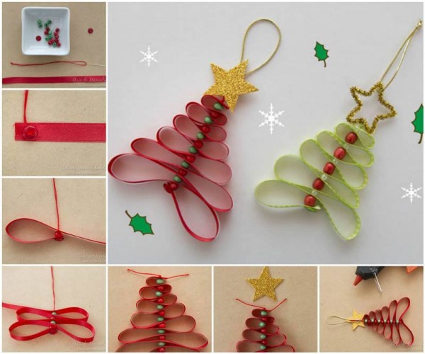 How To Make Ribbon Christmas Trees 1