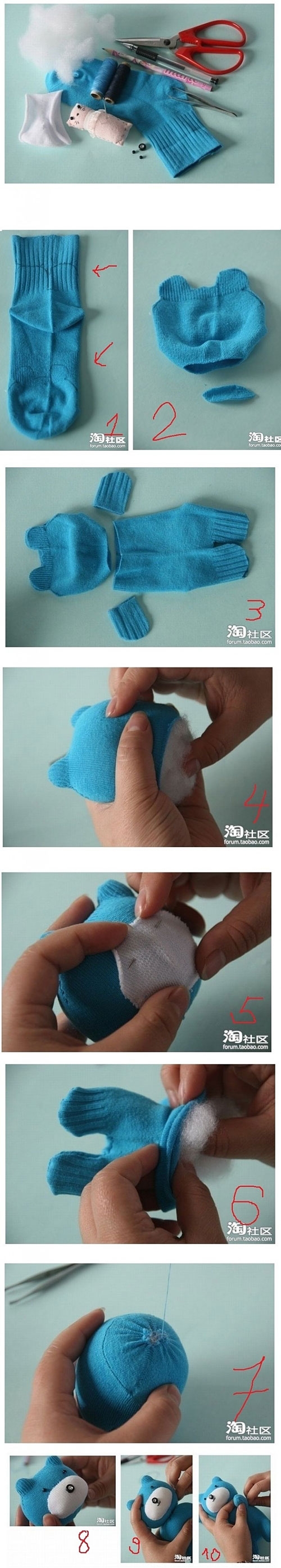 How To Make Sock Teddy Bear 1