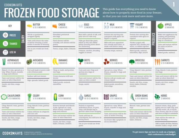 Printable Frozen Food Storage Guide 2