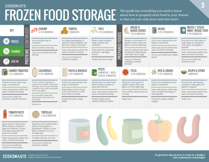 Printable Frozen Food Storage Guide How To Instructions