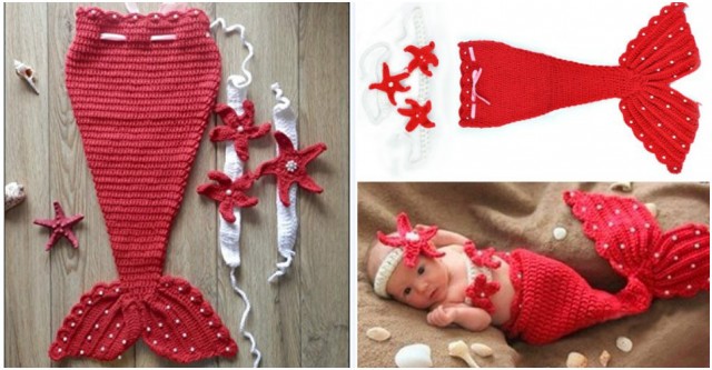 Baby Mermaid Costume Red