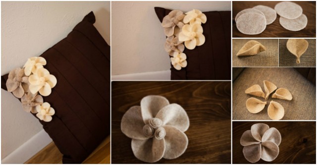 Felt Flower Pillow Tutorial
