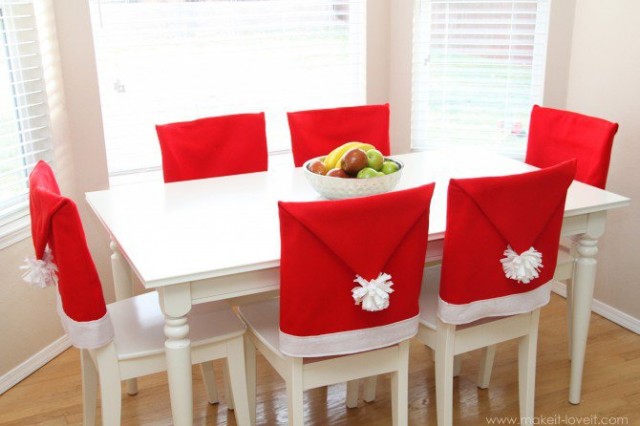 Santa Hat Chair Cover Tutorial 1