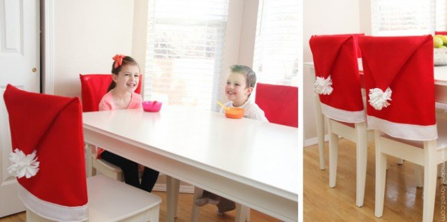 Santa Hat Chair Cover Tutorial