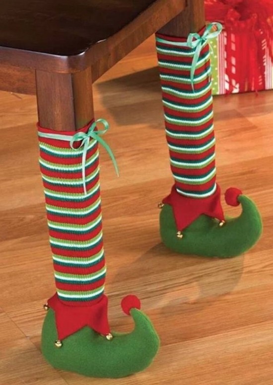 Santa Socks and Shoes for table and chair legs