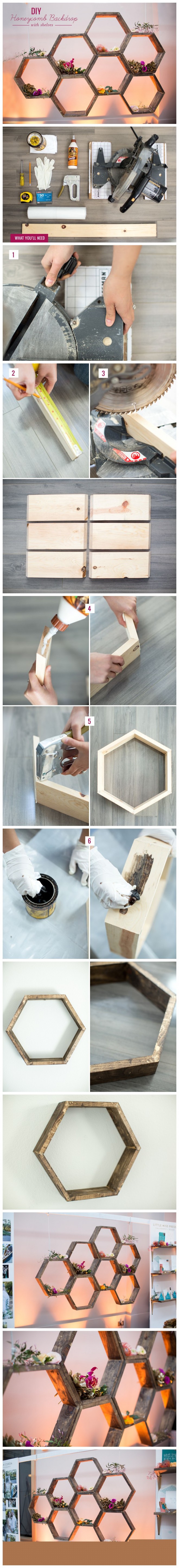 Honeycomb Backdrop With Shelves