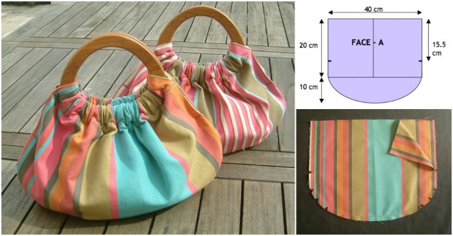 Wooden Handle HandBag