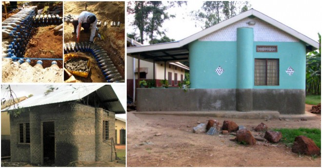 Plastic bottle house