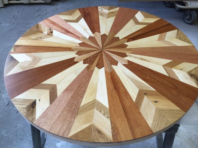 Quilt Inspired Tables From Salvaged Wood 7
