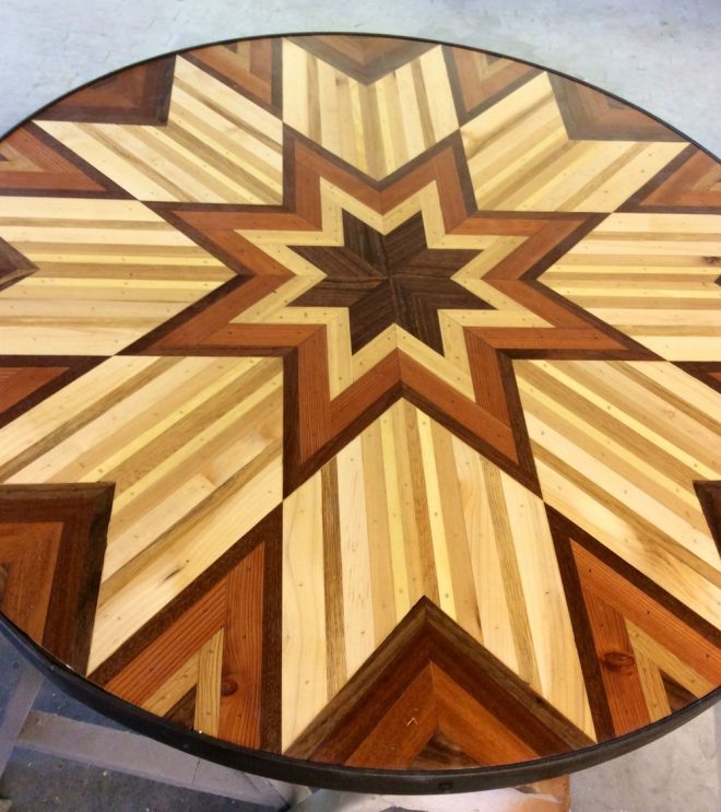 Quilt Inspired Tables From Salvaged Wood 8