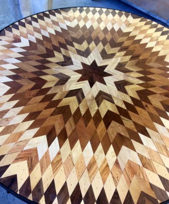 Quilt Inspired Tables From Salvaged Wood 9