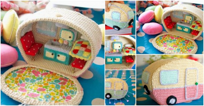 How to Crochet a Mini Vintage Caravan
