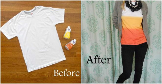 How To Make DIY Candy Corn Dip Dye T-shirt