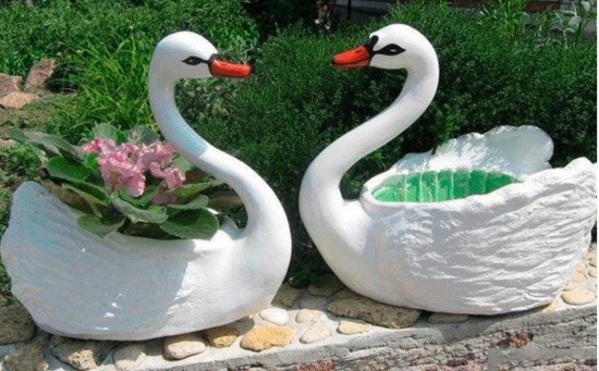 how-to-make-swan-planters