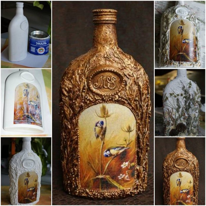 How to make Decorative Glass Bottle step by step DIY tutorial