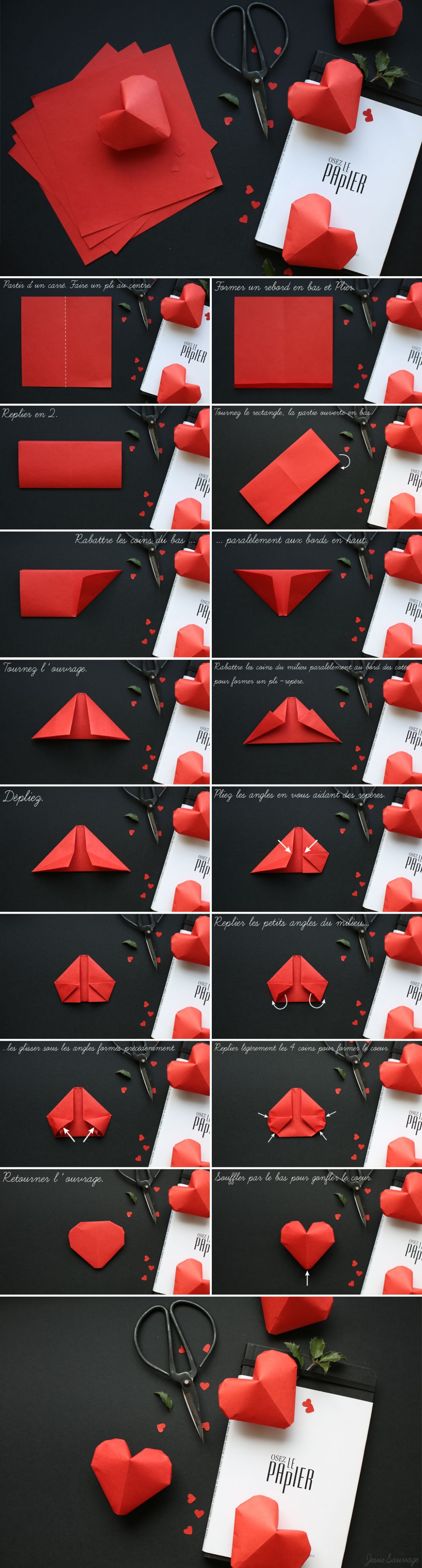 How To Fold Lovely 3D Origami Hearts How To Instructions